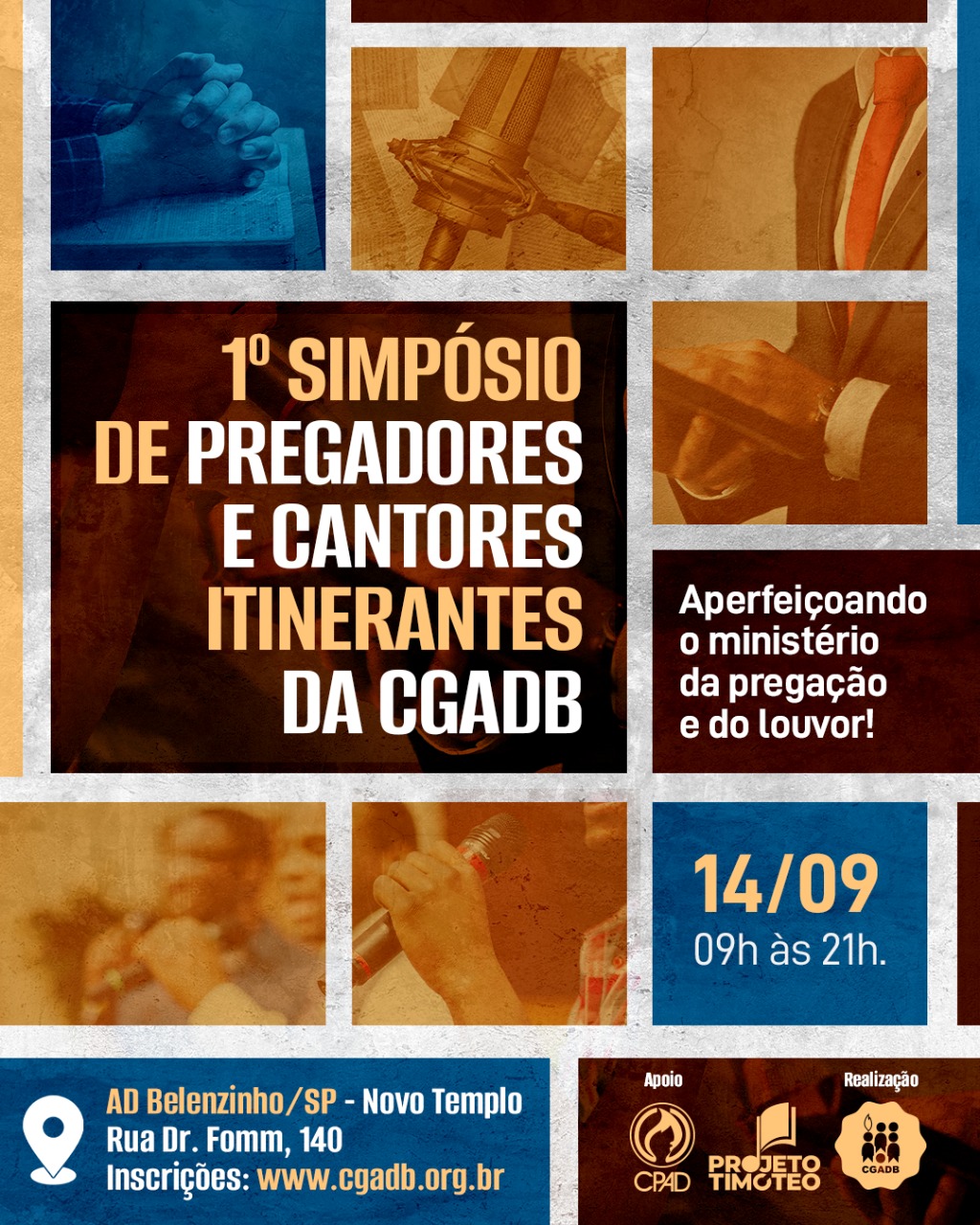 AD Belém sediará Simpósio de Pregadores e Cantores Itinerantes da CGADB