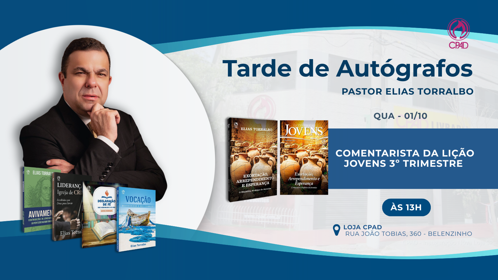 Tarde de autógrafos com o Pastor Elias Torralbo